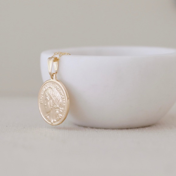 French Coin Necklace | 18k Gold Filled - Picture 7 of 10